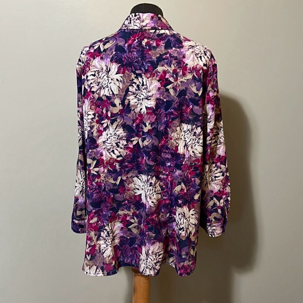 White Stag Women's Multicolor Floral Print Button-Up Blouse Size XL (16-18) - Picture 6 of 11